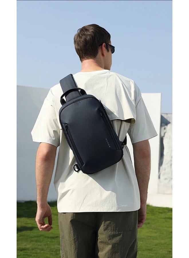 BANGE 3077 Blue Hot Selling Wholesale Lightweight Everyday Sling Chest Bag Waterproof Minimalist Ergonomic Crossbody Bag for Men - Image 2